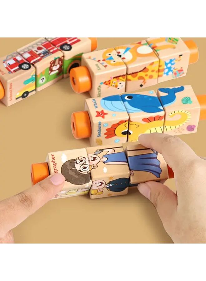 أسلوب المحيط الدوار كتل البناء الخشبية لتنسيق اليد والعين والمهارات الحركية - Image 5